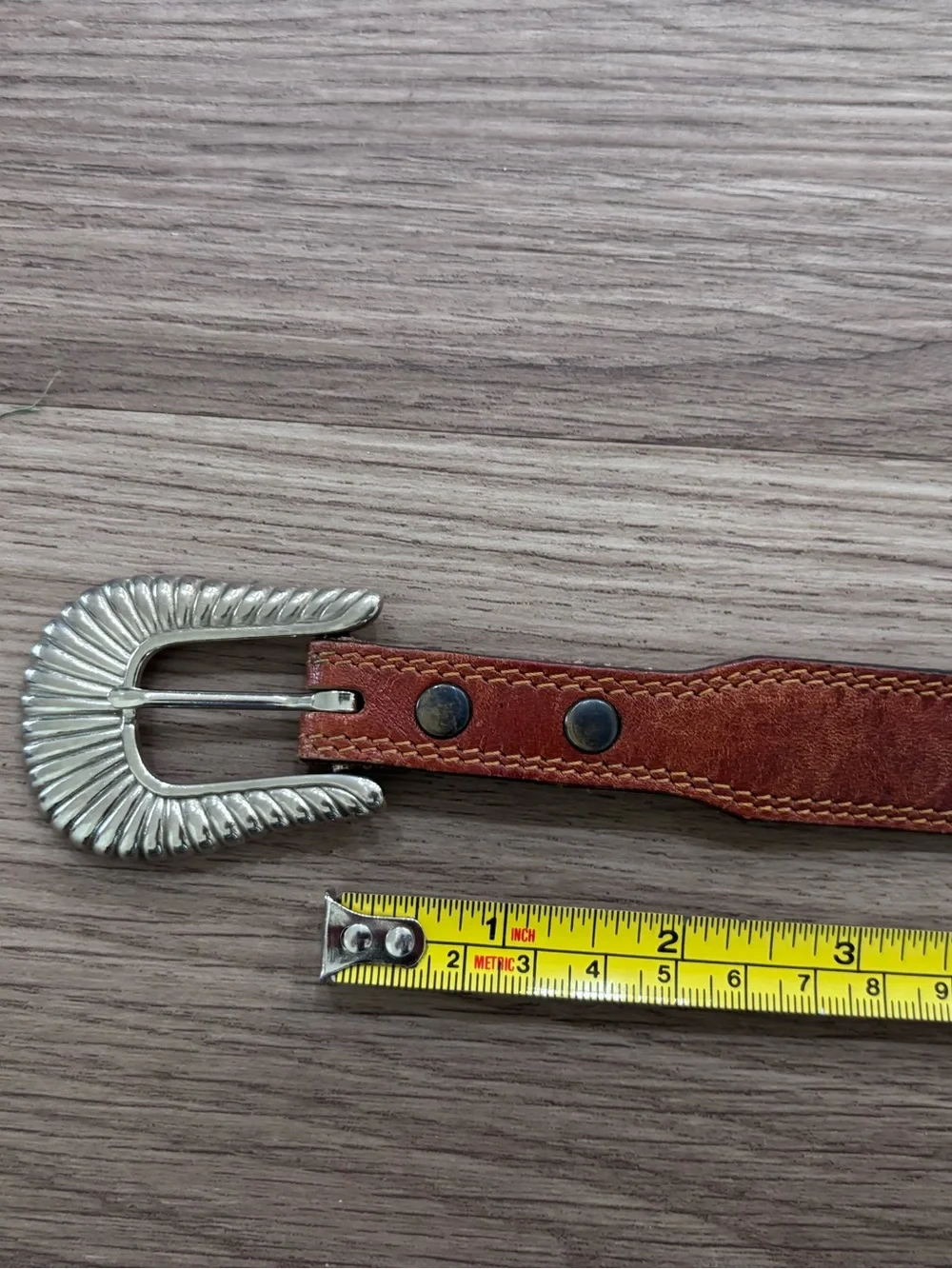 Kids Brown Leather Belt with Silver Buckle